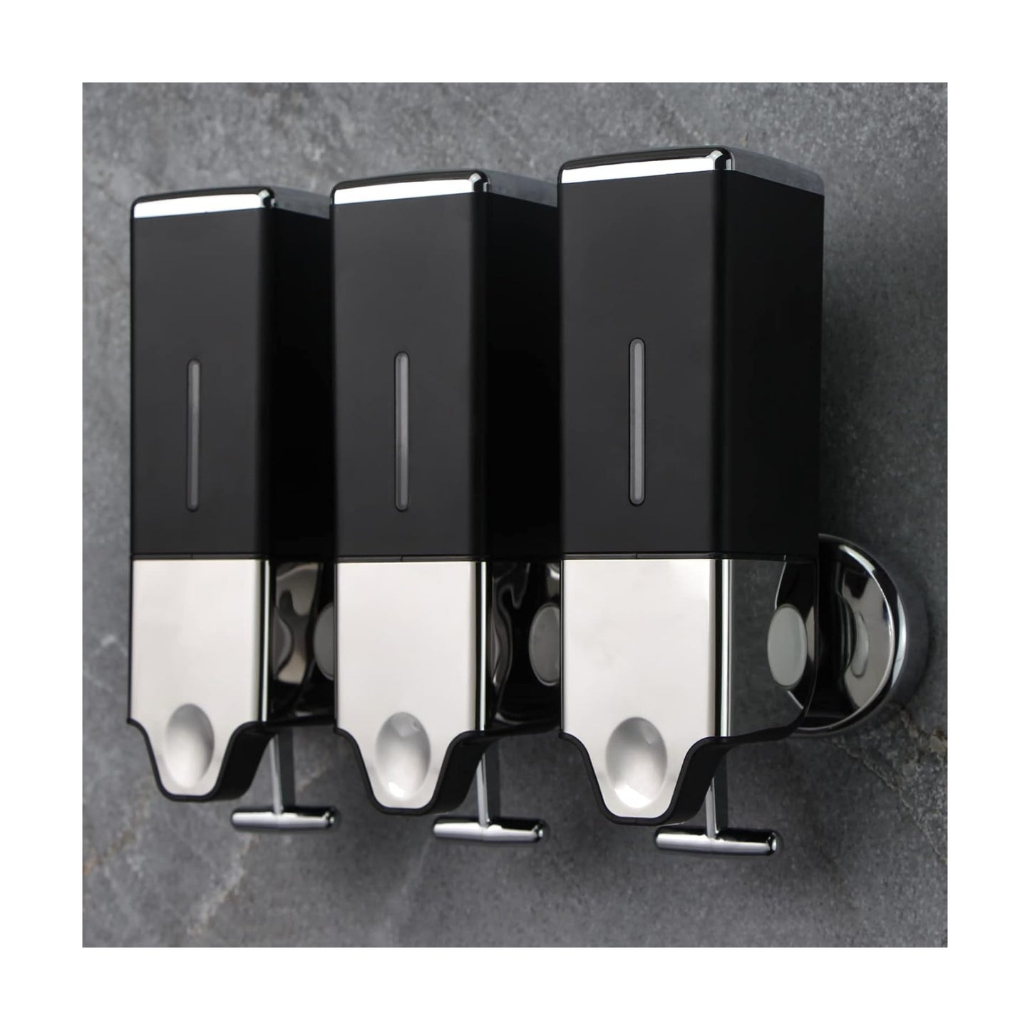 3 x 500ml per Cup Wall Mounted Manual Soap Dispenser for Home, Bath, Kitchen, Hotels, Restaurants. Shower and Lotion