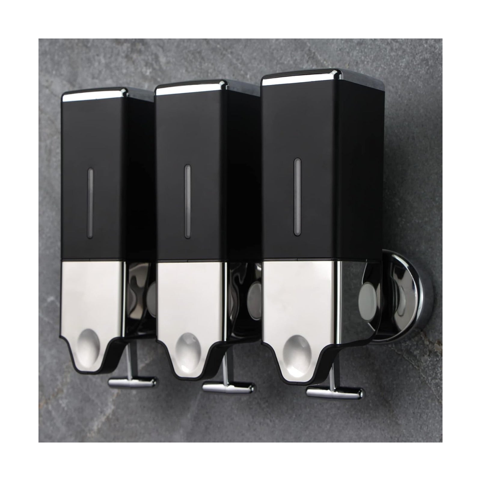3 x 500ml per Cup Wall Mounted Manual Soap Dispenser for Home, Bath, Kitchen, Hotels, Restaurants. Shower and Lotion