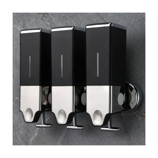 3 x 500ml per Cup Wall Mounted Manual Soap Dispenser for Home, Bath, Kitchen, Hotels, Restaurants. Shower and Lotion