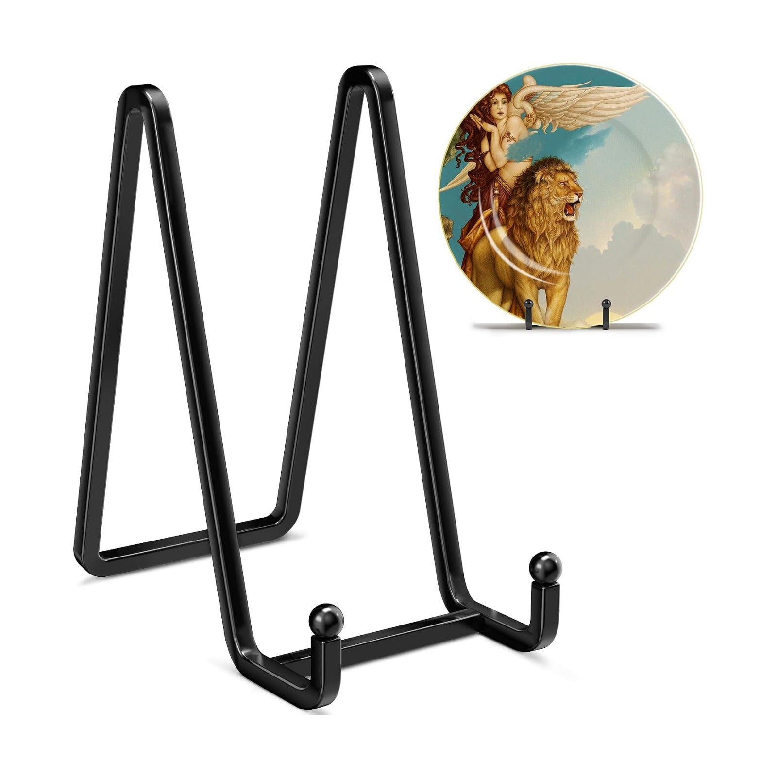 Metal Square Picture Frame Easel Stands for Plates / 6 Inch / Black / Set of 2