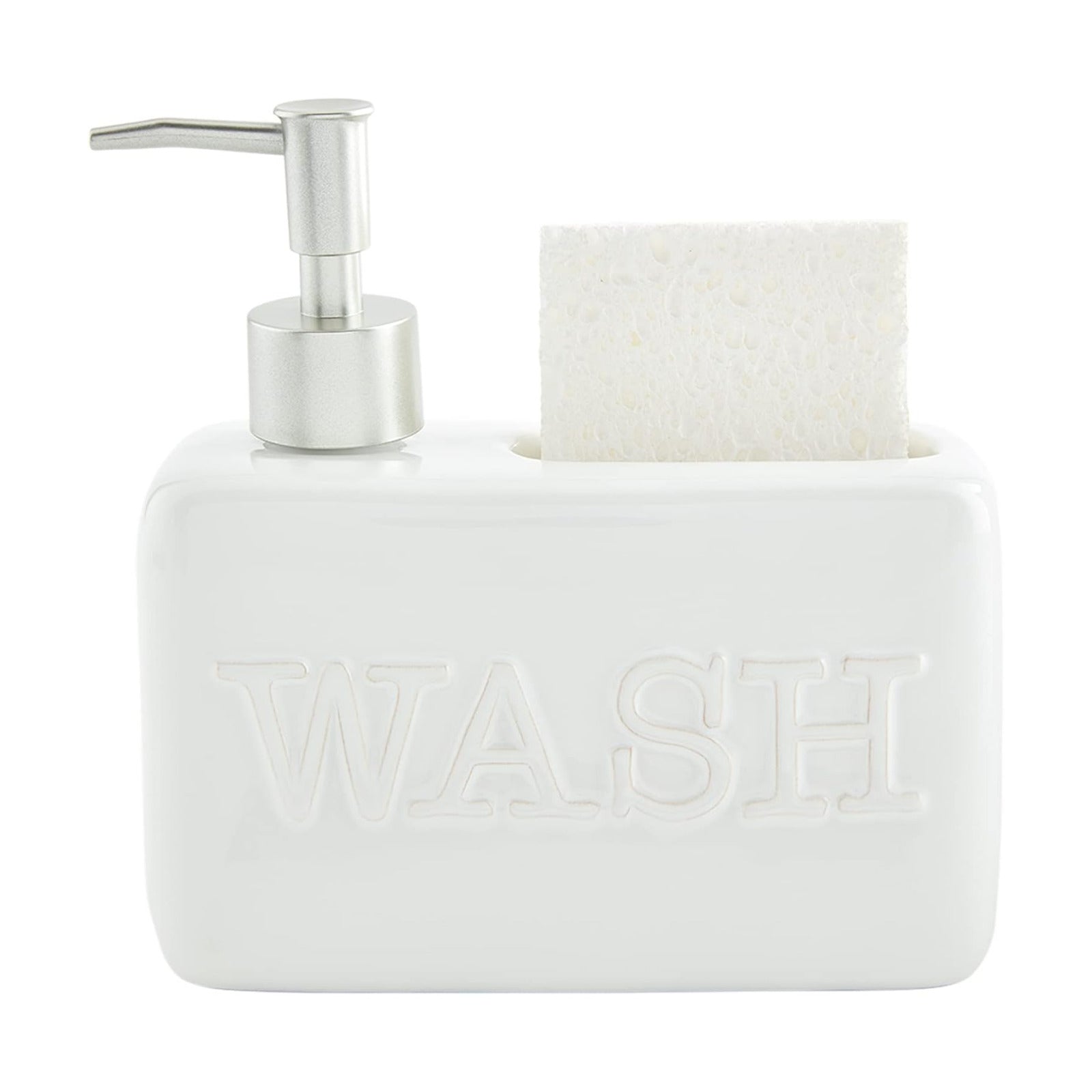 Soap Pump Wash Sponge Holder / White / 4 x 7