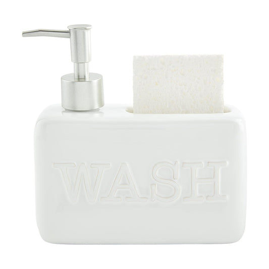Soap Pump Wash Sponge Holder / White / 4 x 7
