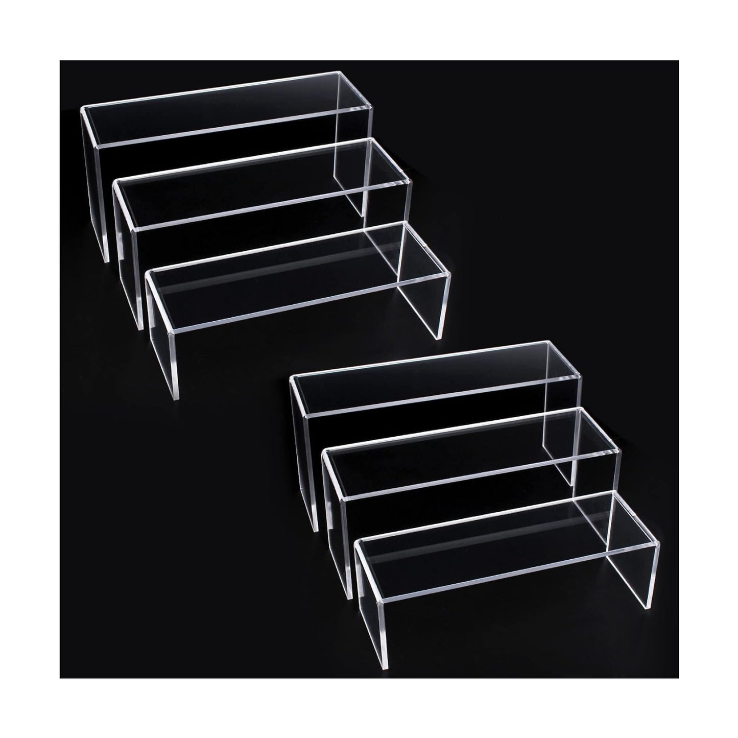 3 Tier Acrylic Riser Display Shelf Cupcake Stand for Amiibo Funko POP Figures / Clear