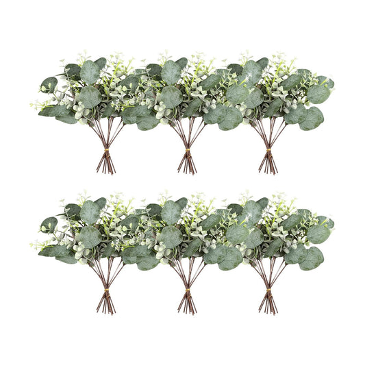 Artificial Greenery Eucalyptus Stem Dollar Leaves Baby Eucalyptus Leaves / Silver / Set of 40