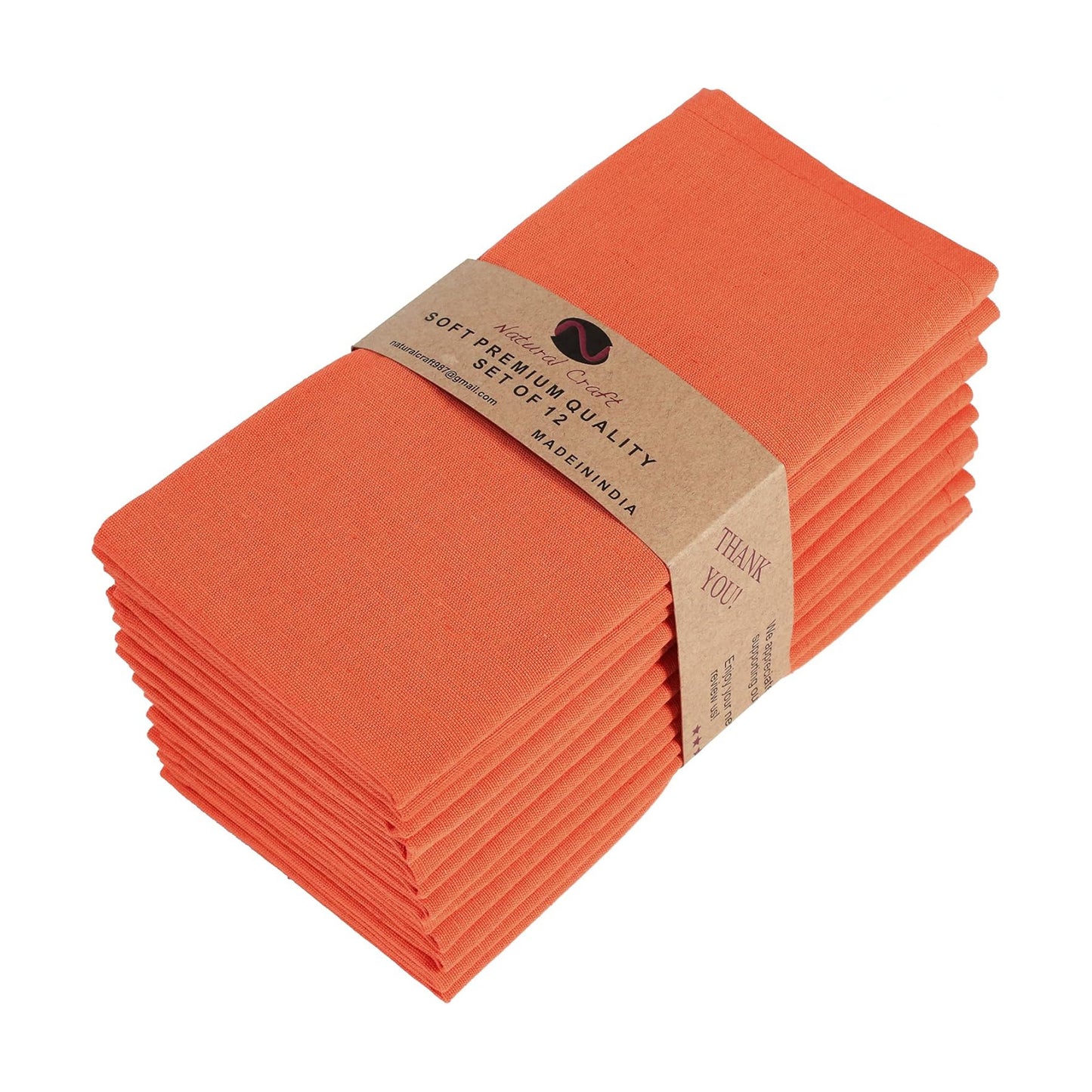 NATURALCRAFT Cloth Napkins Set of 12 Cotton Linen18x18 in Washable Napkins Cloth - Soft Durable Easter - Ideal for