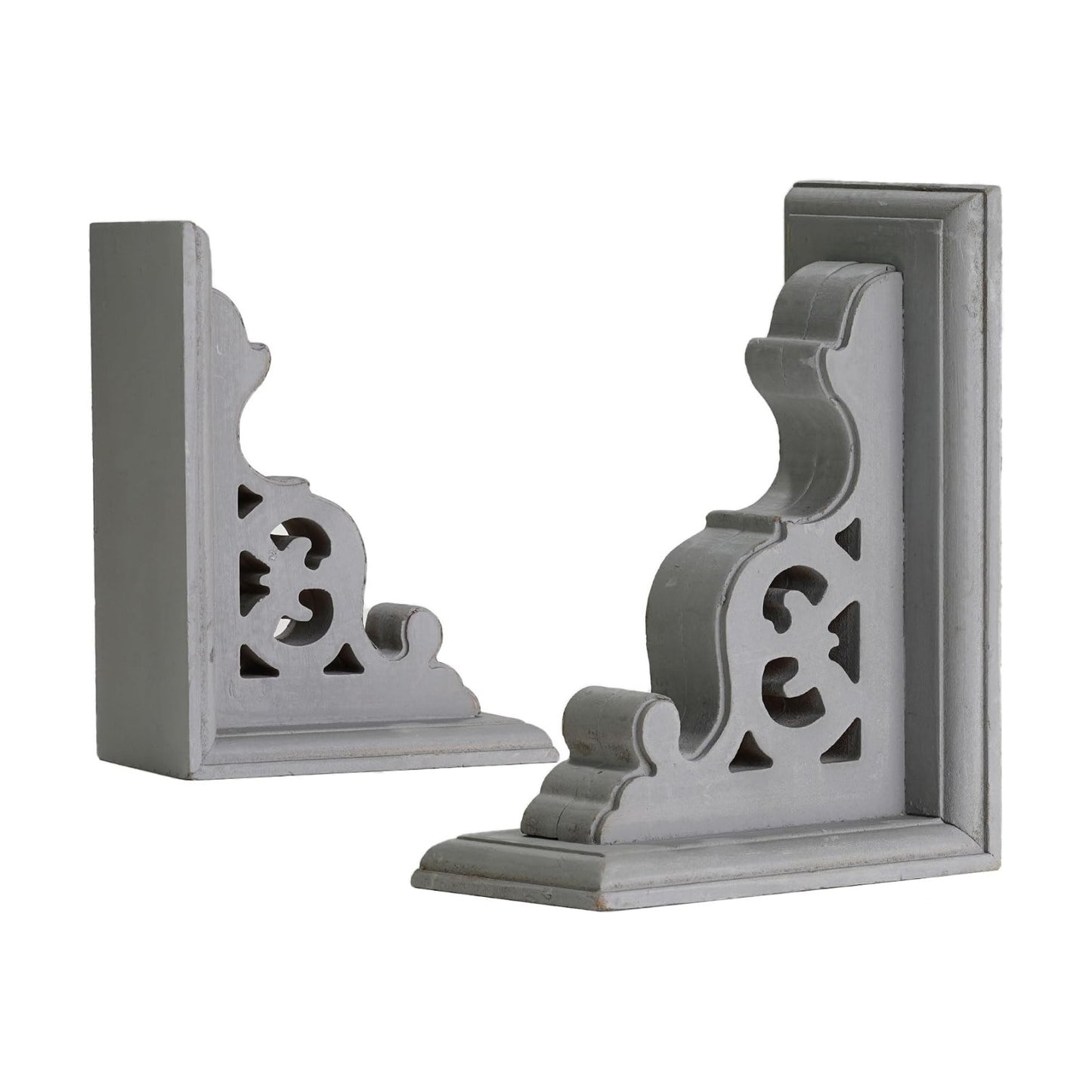 Decorative Heavy Duty Wood Bookends for Books/CDs/Vinyls/Magazines / Dark Grey