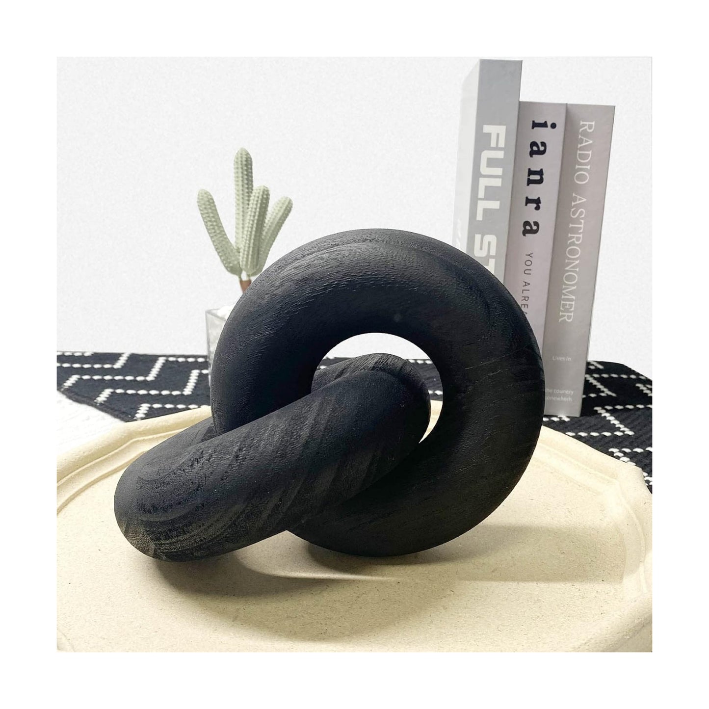 2-Link Wood Chain / Knot Décor / Black