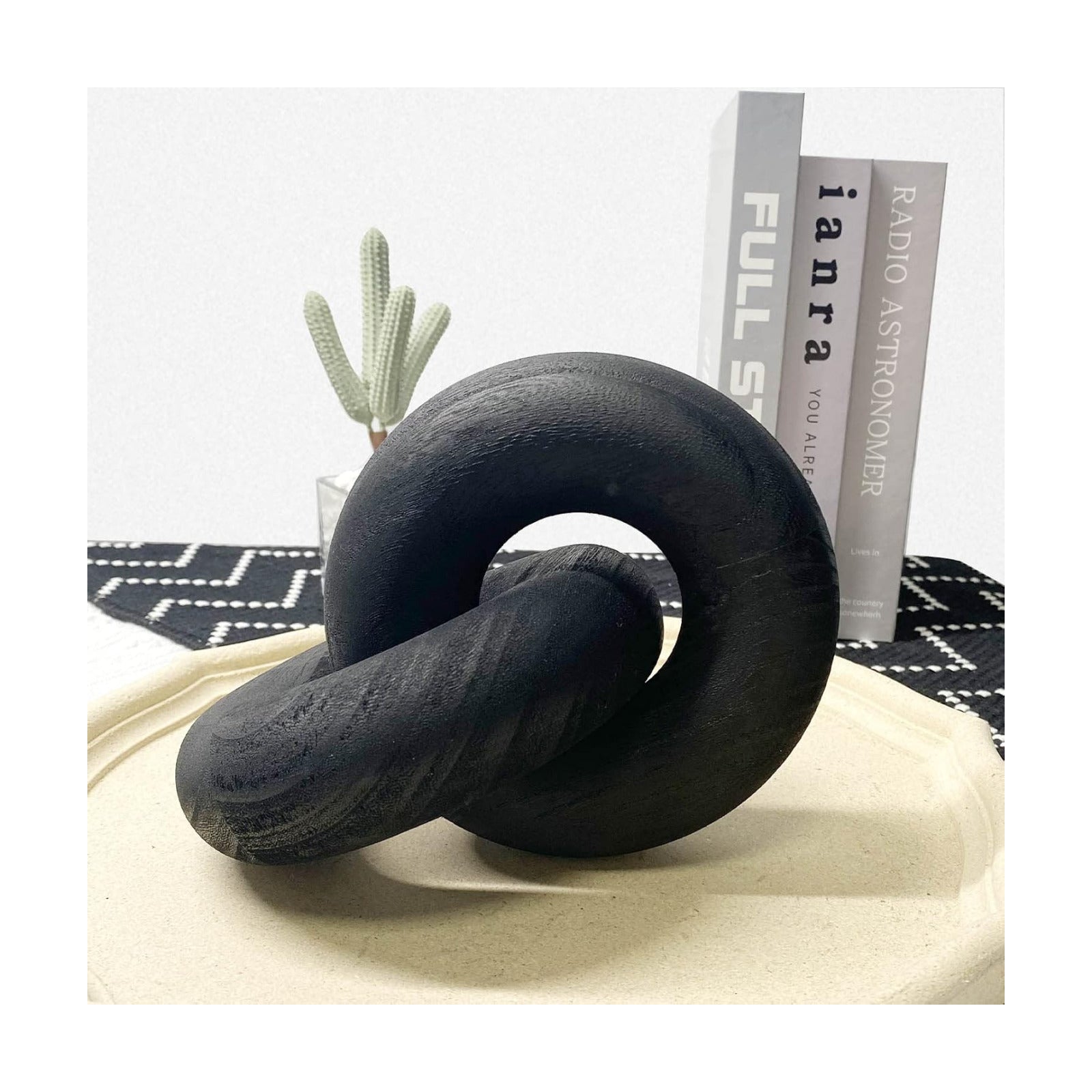 2-Link Wood Chain / Knot Décor / Black