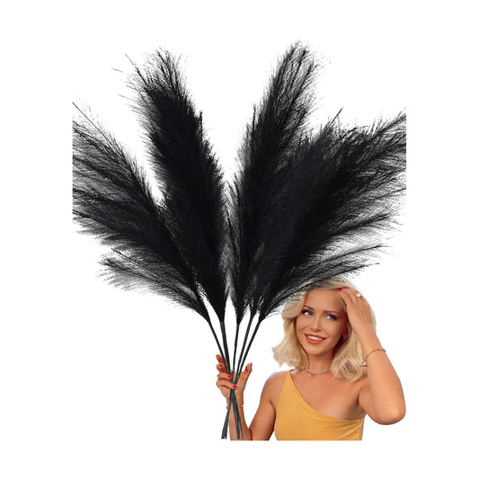Tall Pampas Grass for Floor Vase / Black / Set of 3