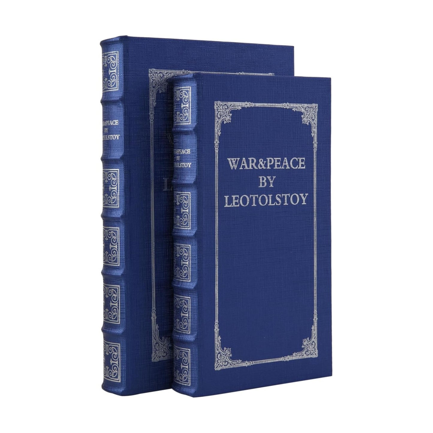Faux Leather Book Boxes for Decoration Display Coffee Table and Shelf Décor / 104 L+S / Blue