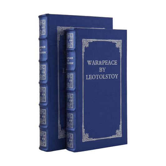 Faux Leather Book Boxes for Decoration Display Coffee Table and Shelf Décor / 104 L+S / Blue