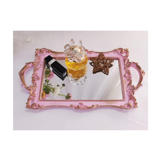 Serving Tray / Makeup Organizer / Golden Pink / 13 x 7.8
