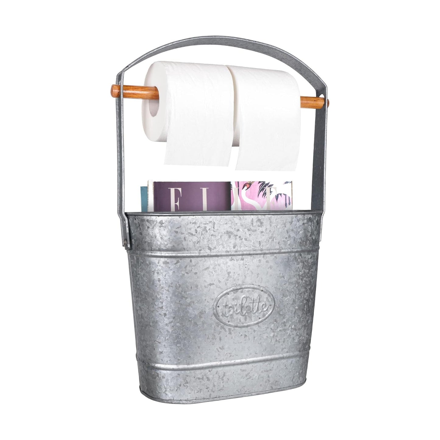 Autumn Alley Farmhouse Toilet Paper Holder - Free Standing With Reserve Storage for Mega Rolls, Magazines - Bathroom