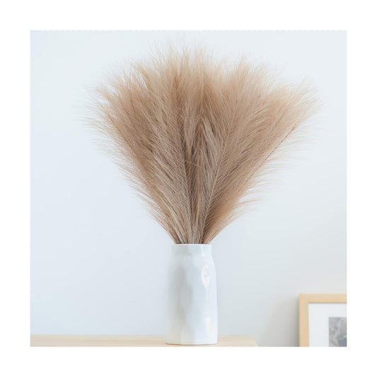 18"/45cm Artificial Pampas Grass Fluffy 6 Stem pompous Grass Flower Arrangement for Boho / Taupe