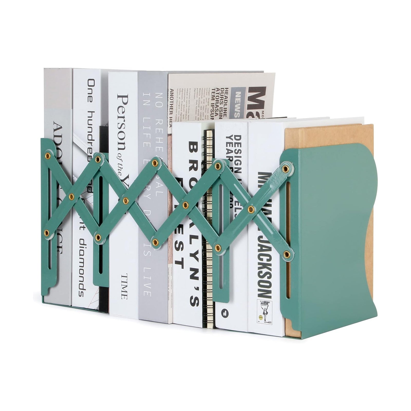 Adjustable Metal Bookends Heavy Duty / Dark Green