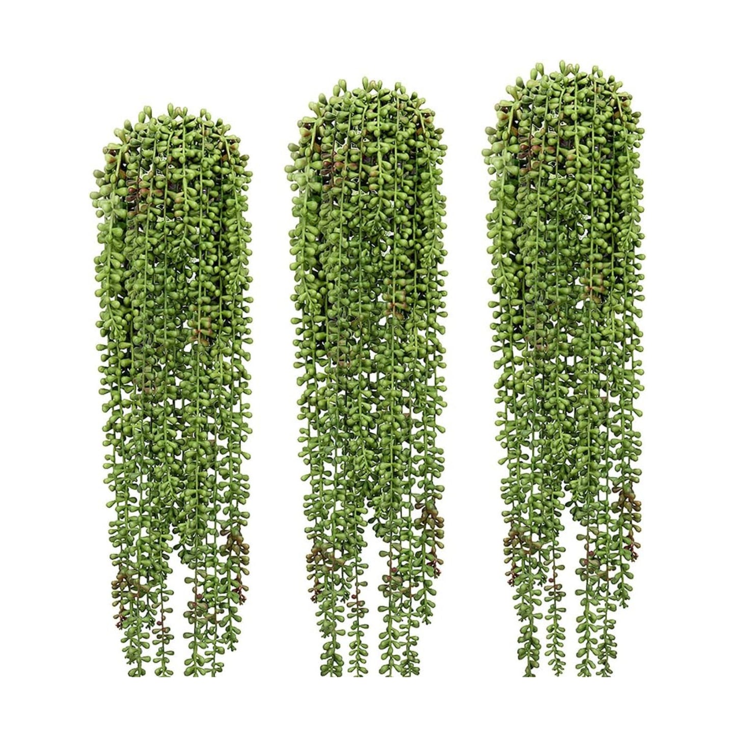 String of Pearls Plant Artificial Hanging Succulents Plants / Green / Set of 3