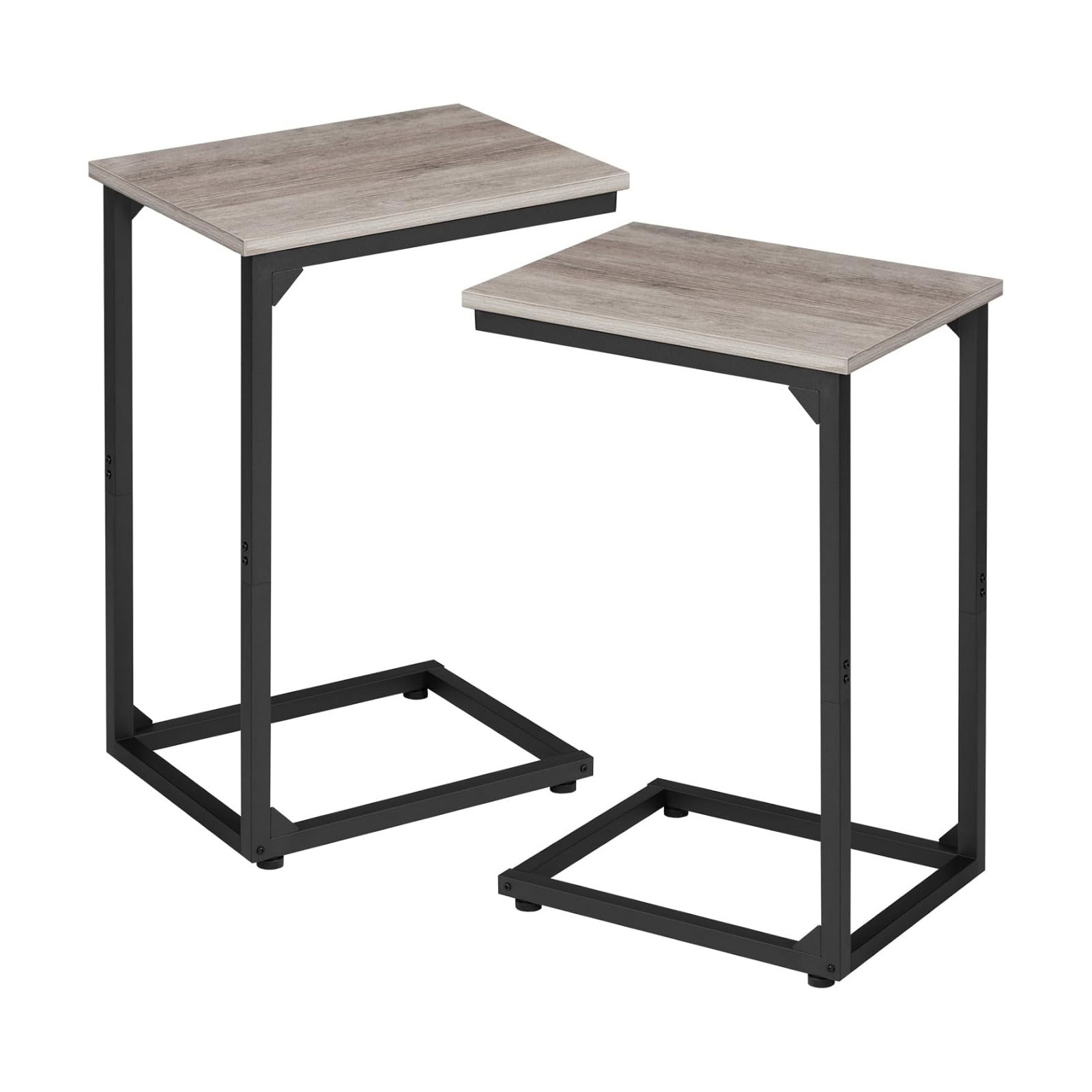 AMHANCIBLE C Shaped End Table Set of 2, Couch Side Table that Slide Under