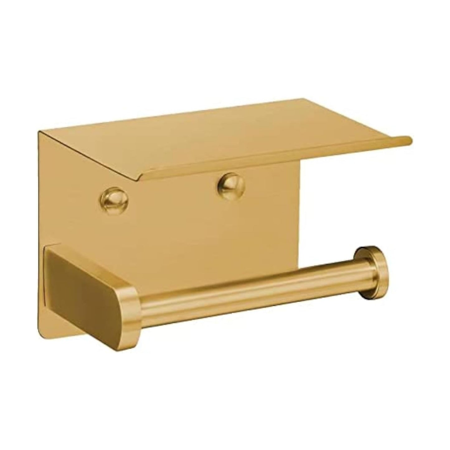 VAEHOLD Self Adhesive Toilet Paper Holder with Phone Shelf Stainless Steel Wall Mounted Toilet Paper Roll Holder