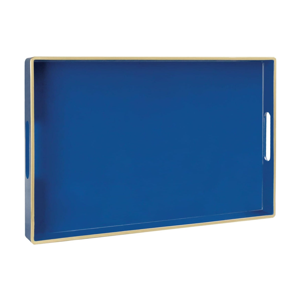 MAONAME Navy Blue Serving Tray with Handles, Plastic Modern Decorative Tray
