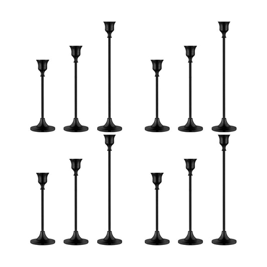 Vintage Black Candelabra Candle Holders for Fireplace & Dining