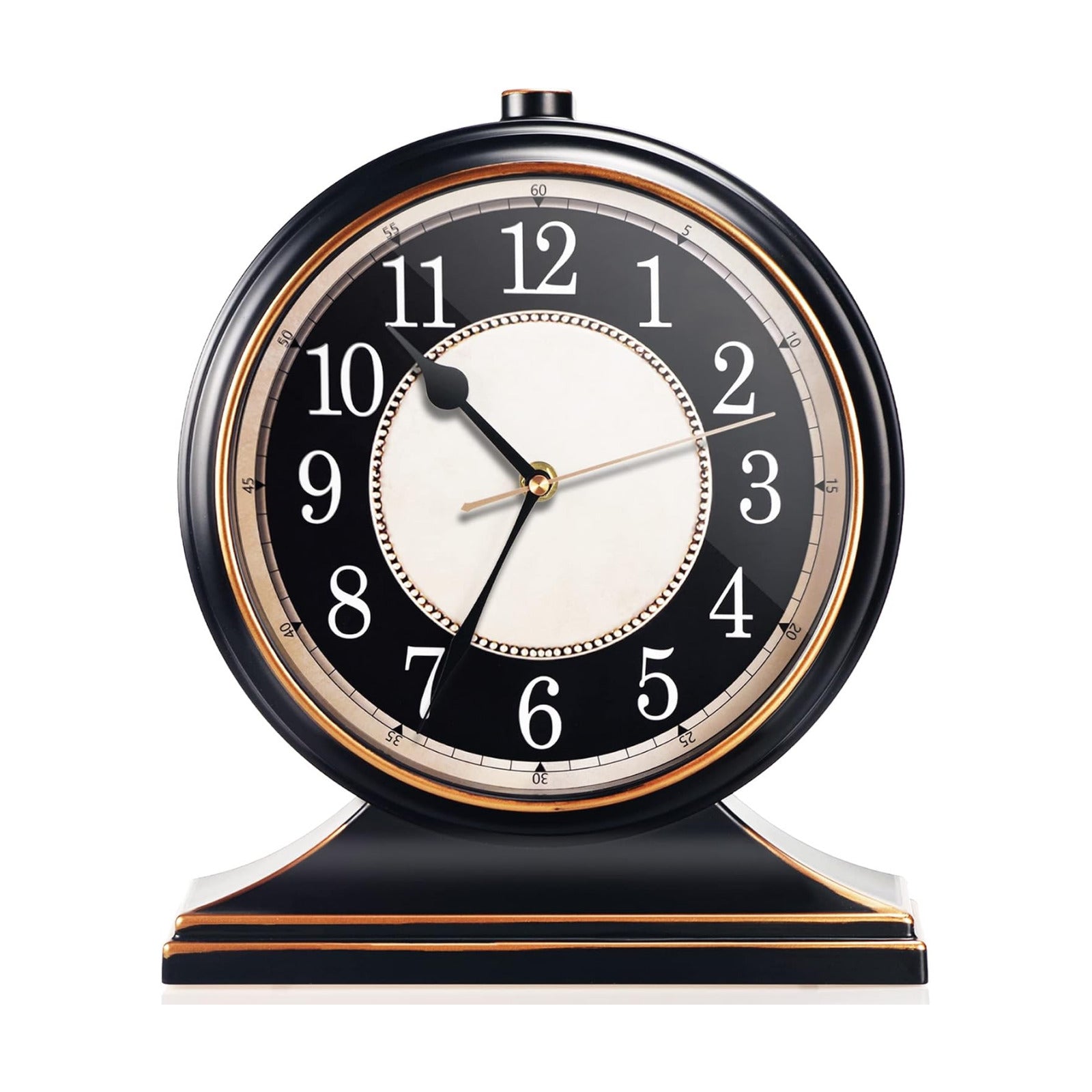 AYRELY® Vintage Desk Clock Silent-Non-Ticking 10-inch dial Table Clock,Retro Mantel Clocks and Easy to Read for Living