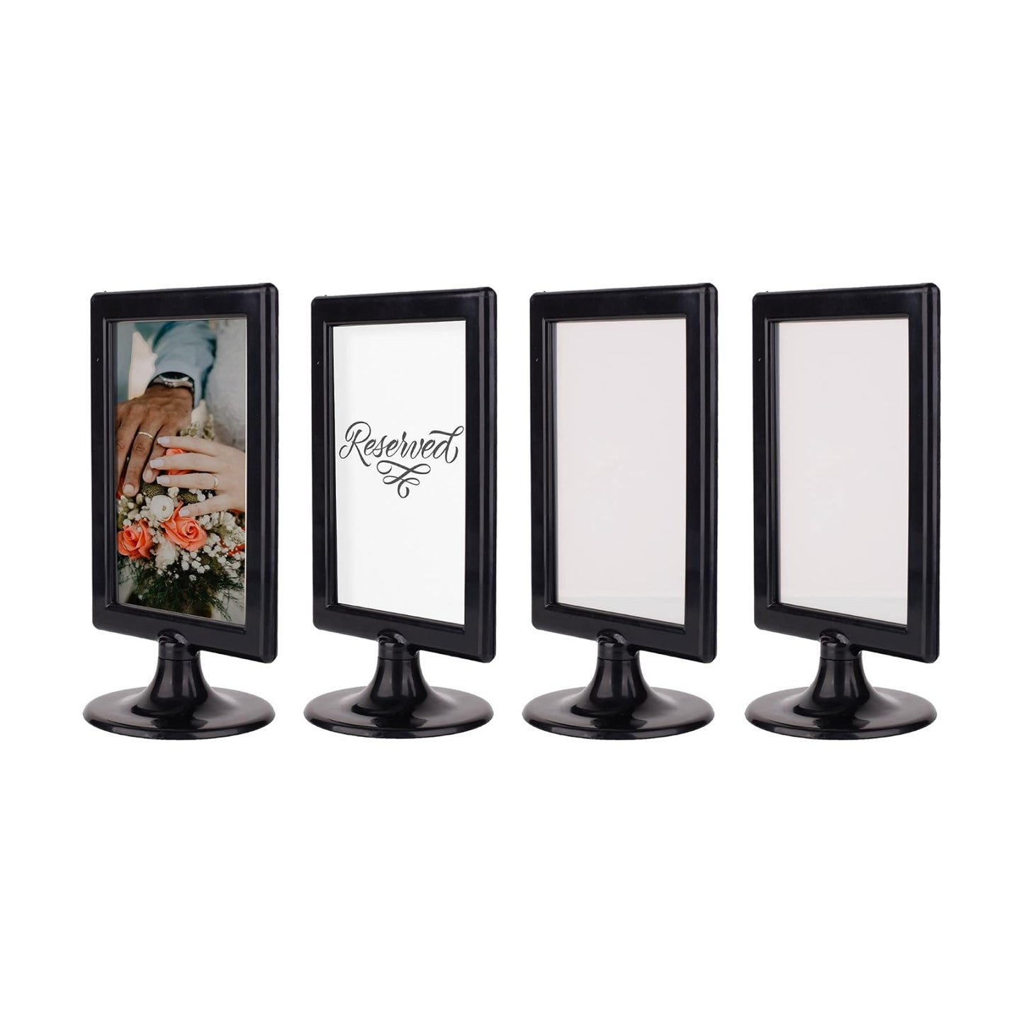 Pedestal Photo Frame / Black / Square / 4 x 6