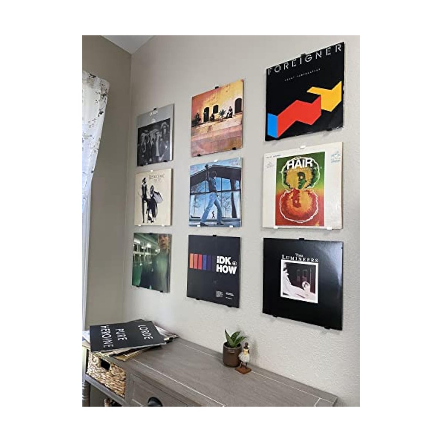 Minimalist Vinyl Record Album Wall Mount Display- 30-Pack | No Wall Damage so Perfect for Apartments, Dorms, & Office
