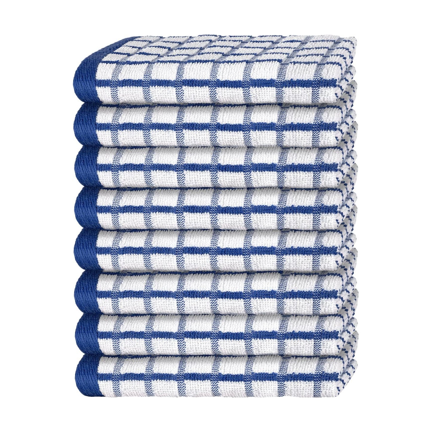 White Classic Premium Dish Towels for Kitchen, with Hanging Loop [8 Pack] Heavy Duty Absorbent 100% Cotton 410 GSM