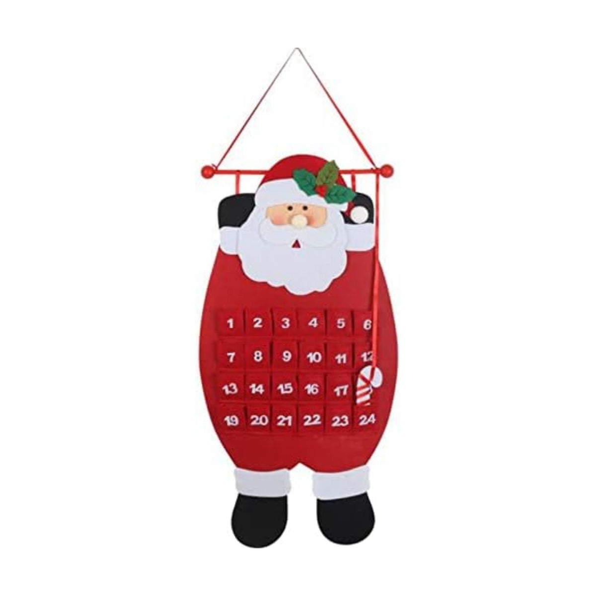 Santa Christmas Advent Calendar 2026 3D Felt Hanging Santa Advent Calendar Reusable Countdown to Christmas Calendars Santas Advent Xmas Decorations Gifts Xmas Countdown Calendars