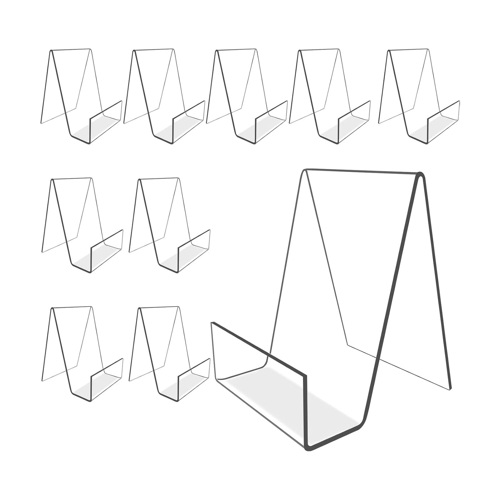 Acrylic Book Display Stand Easel / Clear / 4 x 3 / Set of 10