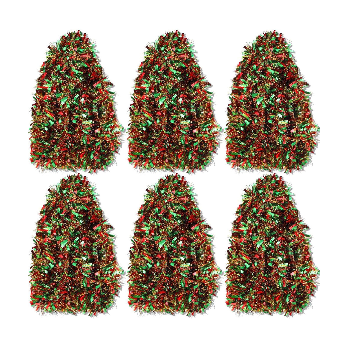 Shappy 90 ft 6 Rolls Christmas Tinsel Garland for Tree, Red, Gold, Green