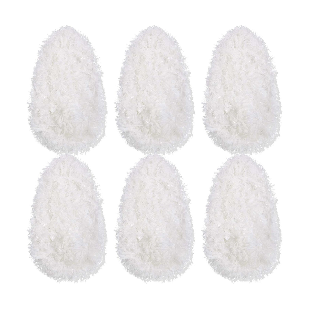 Shappy 90 ft 6 Rolls Christmas Tinsel Garland for Tree, White