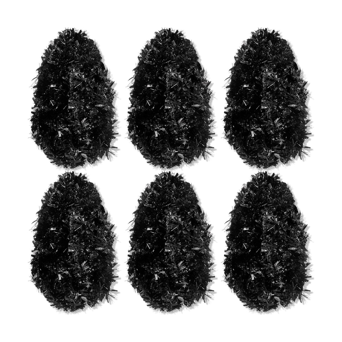 Shappy 90 ft 6 Rolls Christmas Tinsel Garland for Tree, Black