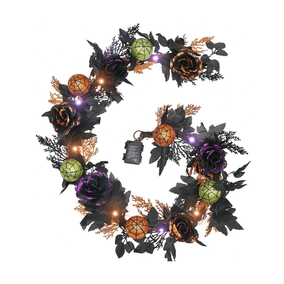 Valery Madelyn 6ft Pre-Lit Halloween Garland for Mantle Party Decorations