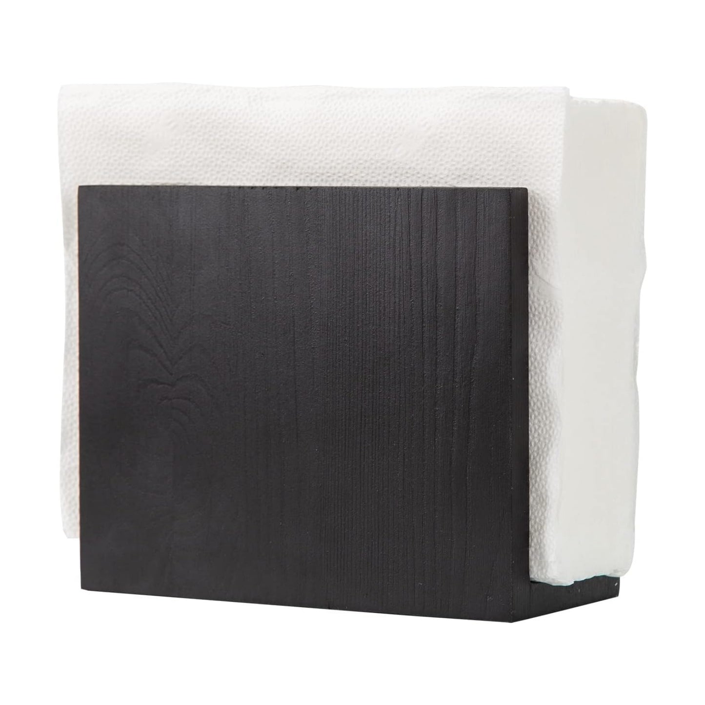 Rustic Wooden Paper Napkin Holder Farmhouse Napkin Storage Dispenser / Black