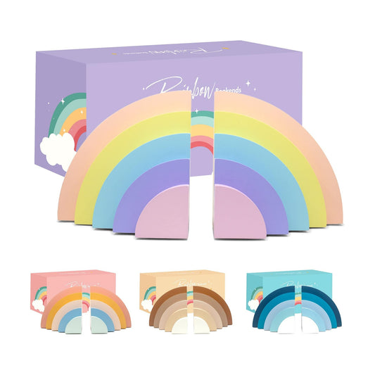 Rainbow Bookends for Kids / Pastel