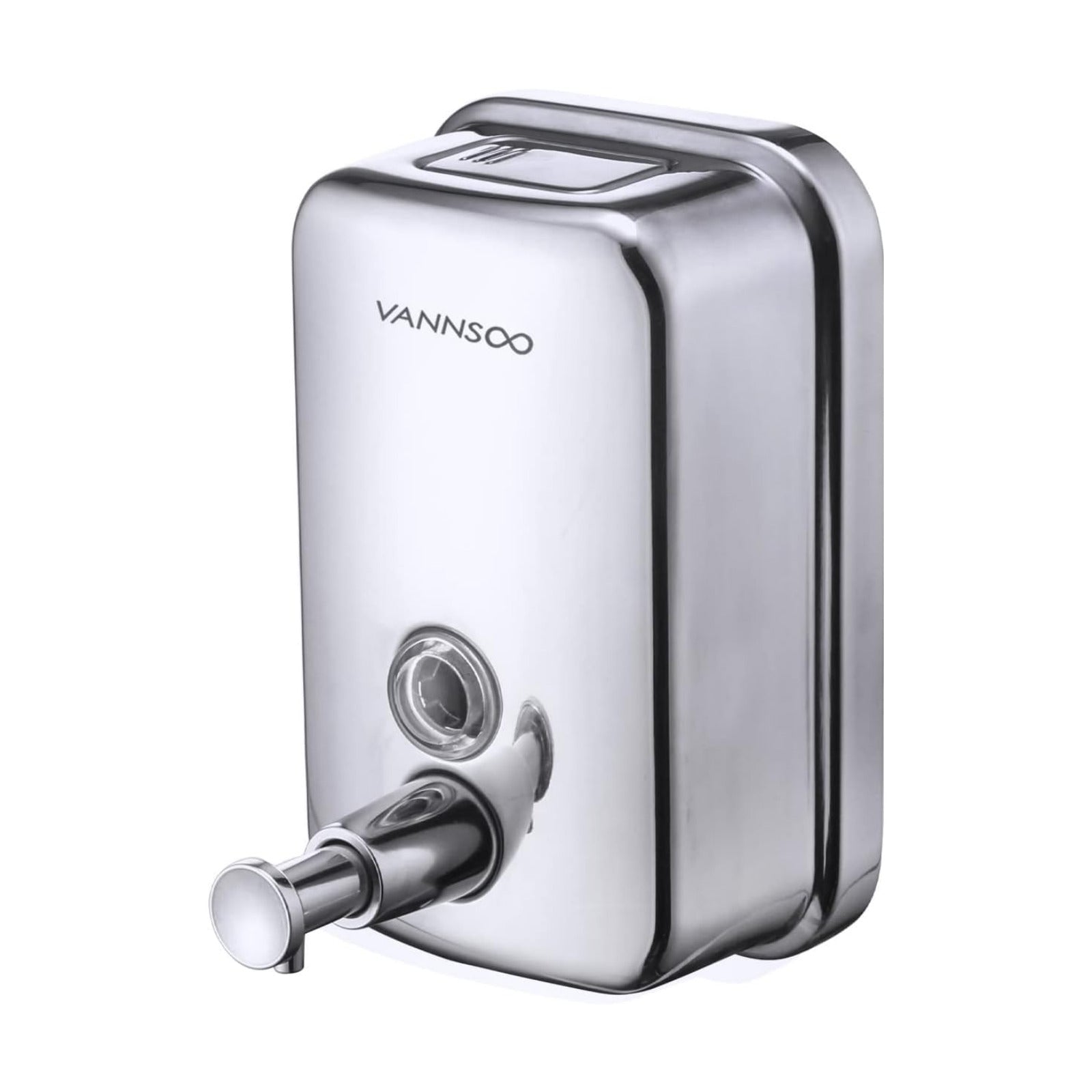 Commercial Soap Dispenser Wall Mount Stainless Steel, 17 fl.oz. | 500ml Manual Liquid Pump Rust-Proof Leak Free for