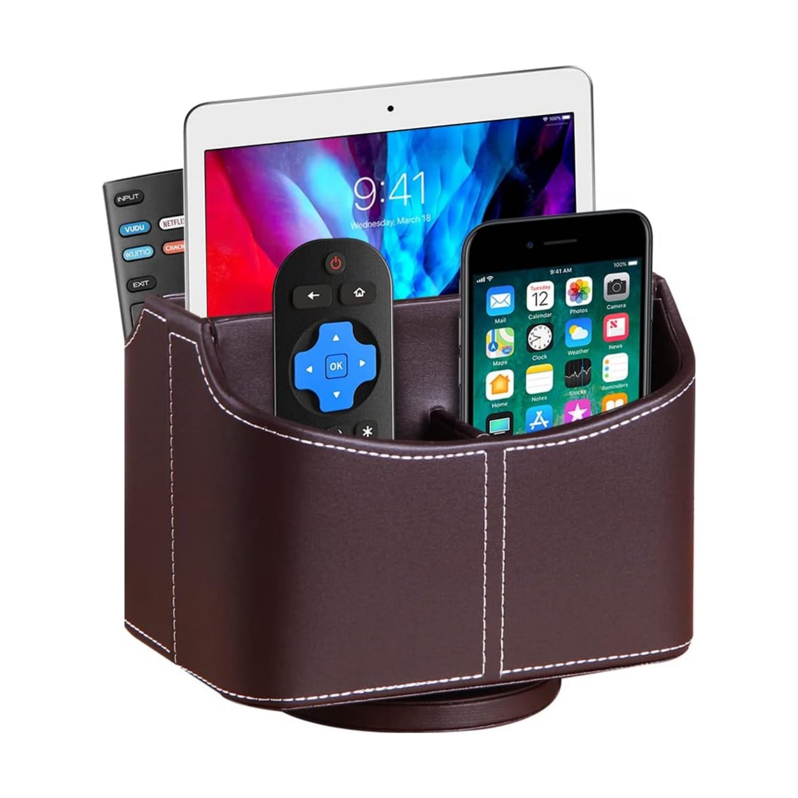 360° Rotating Remote Control Holder / Brown
