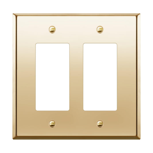 ENERLITES Dual Decorator Switch or Receptacle Metal Wall Plate, Stainless Steel Outlet Cover, Corrosion Resistant