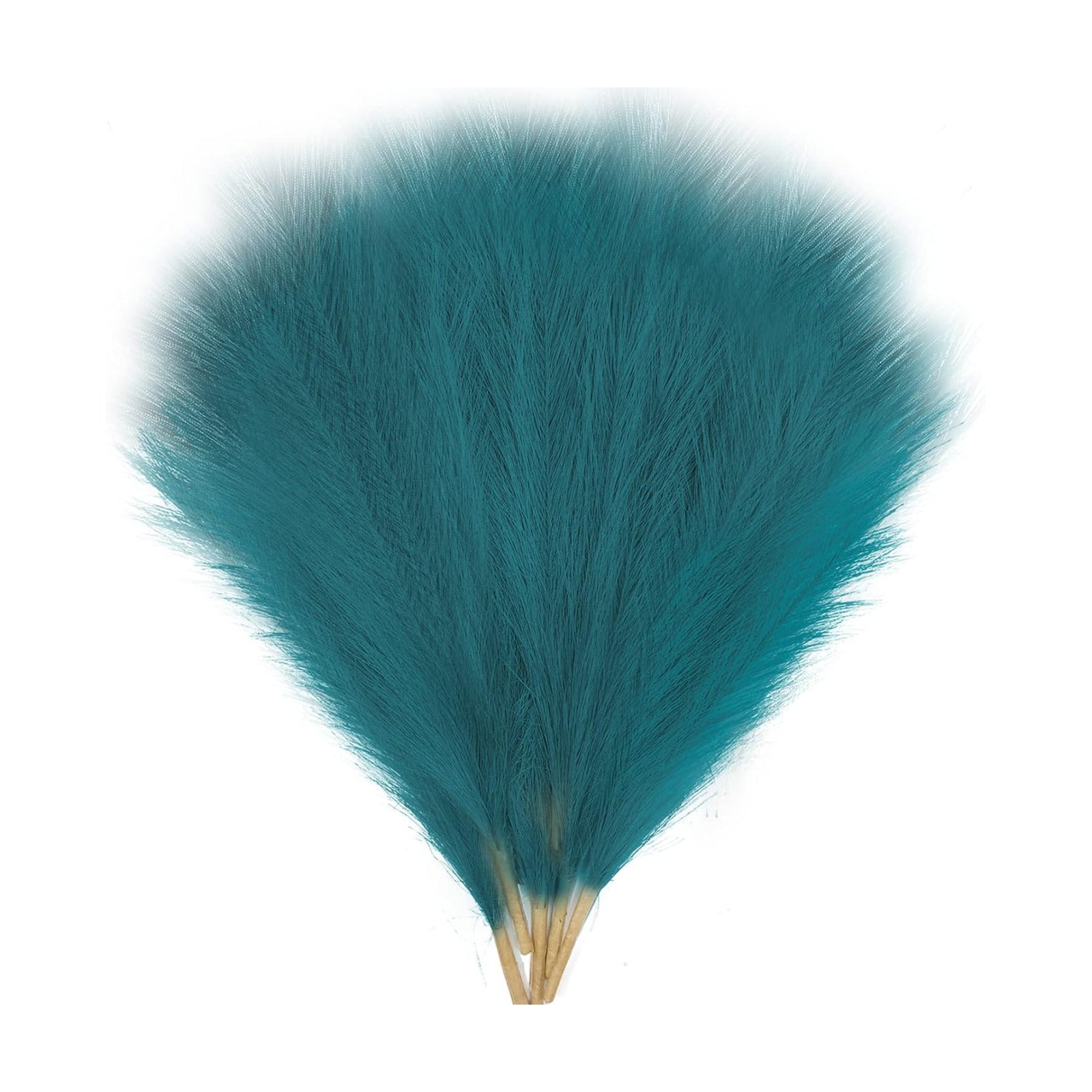 18" Fluffy Artificial Pampas Grass Branches for Vase Fillings / Blue / Set of 8