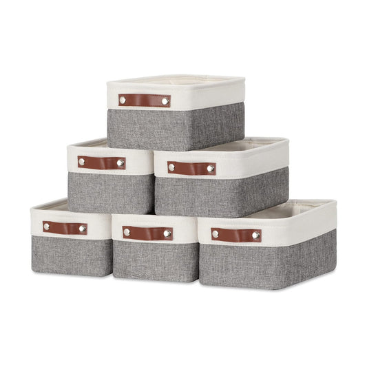 Small Storage Baskets / White&grey / 11.8 x 7.9 x 5.1 / Small/6p / Set of 6