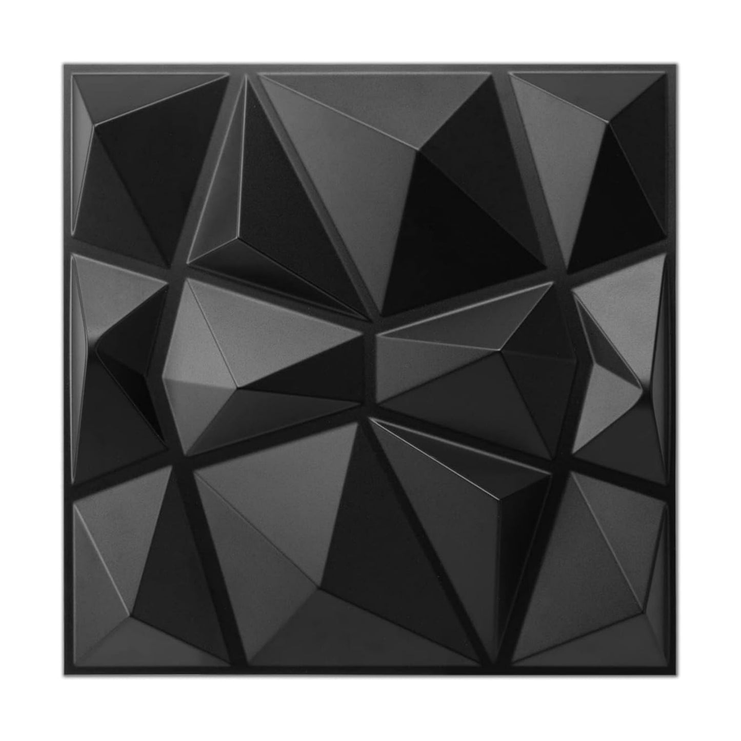 Art3d Decorative 3D Wall Panels in Diamond Design, 12"x12" Matt Black for Home and Office Decor (33 Pack)