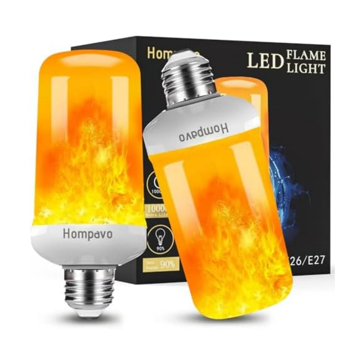 Hompavo 【Upgraded Flame Light Bulbs for Home Decor with Upside Down Effect