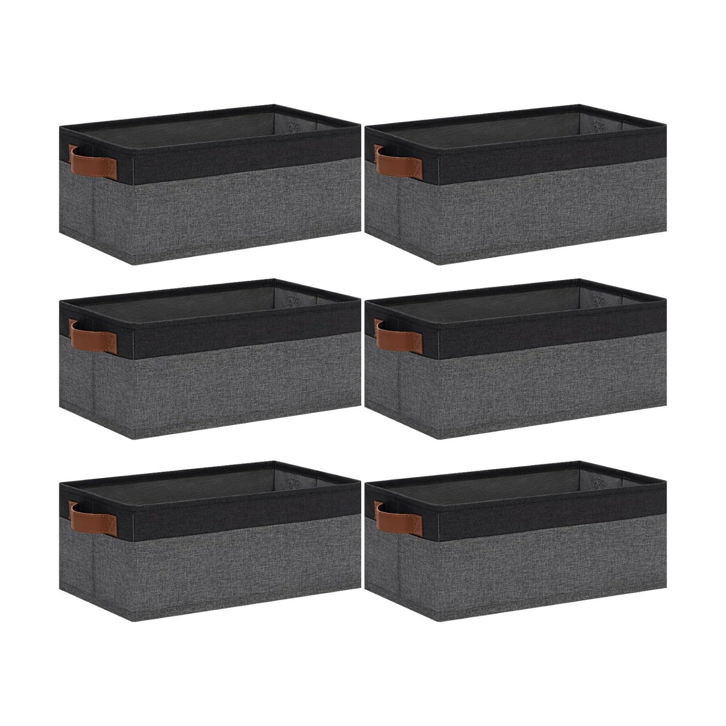 Baskets / Storage Baskets / 11.8 x 7.87 x 5.11 / Small / Grey&black / Set of 6