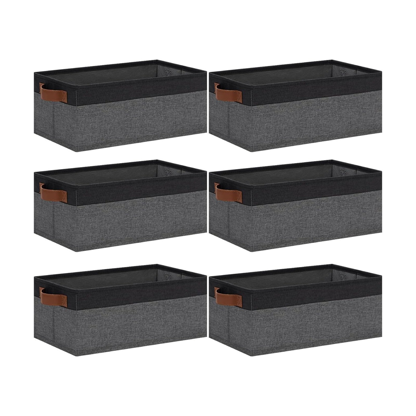 Baskets / Storage Baskets / 11.8 x 7.87 x 5.11 / Small / Grey&black / Set of 6