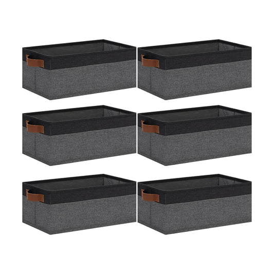 Baskets / Storage Baskets / 11.8 x 7.87 x 5.11 / Small / Grey&black / Set of 6