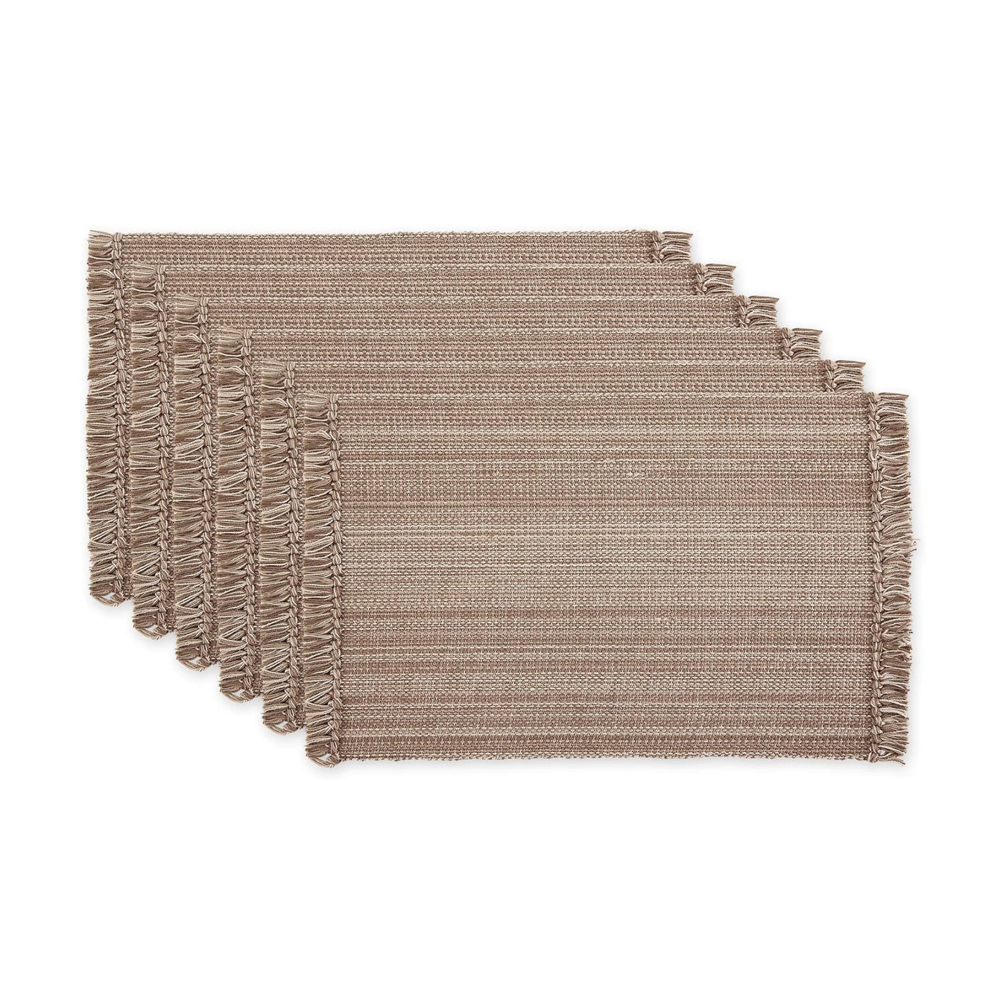 DII Variegated Tabletop Collection, Placemat Set, 13x19, Mushroom, 6 Piece