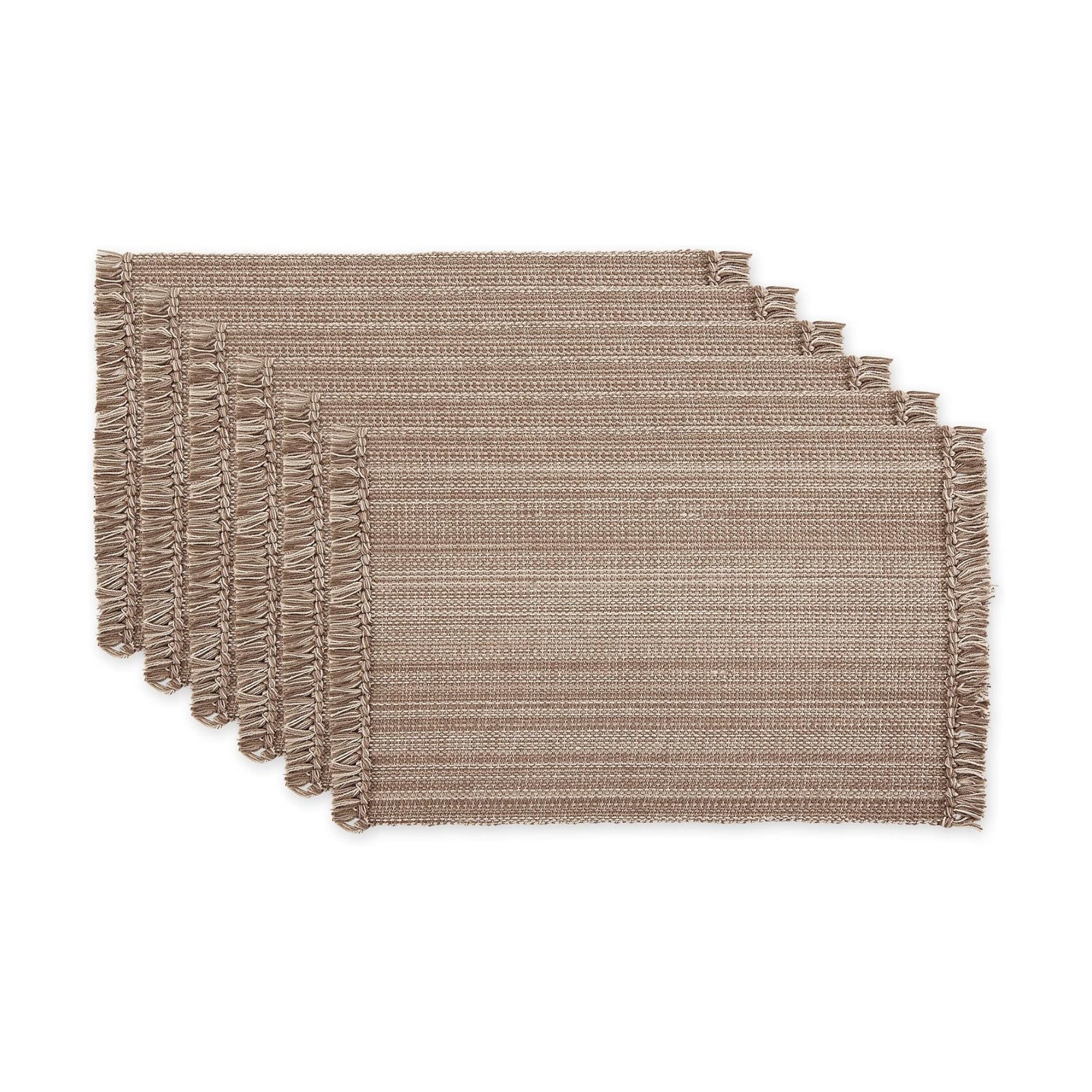 DII Variegated Tabletop Collection, Placemat Set, 13x19, Mushroom, 6 Piece