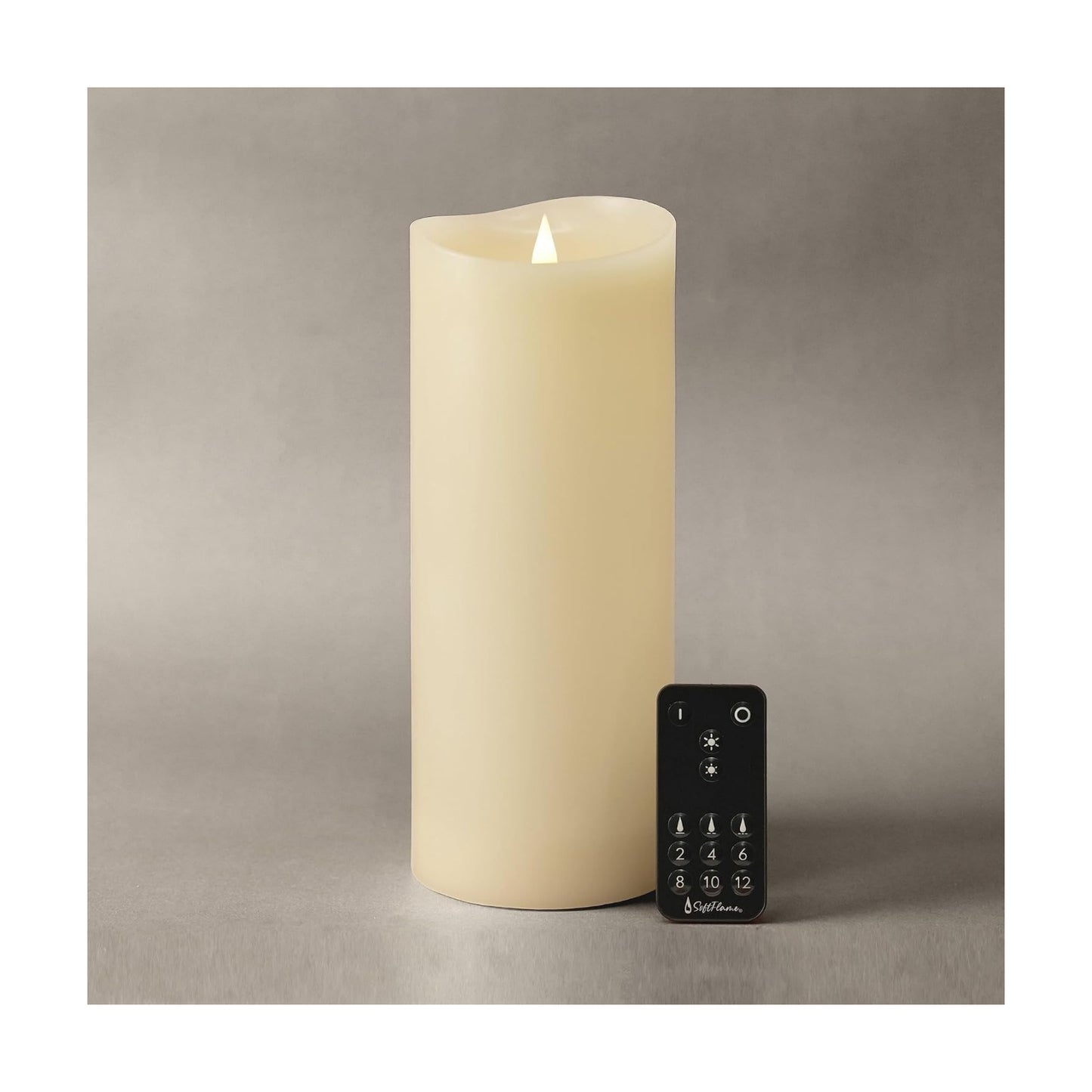 Flameless LED Candles with Remote Control, 4"x 10"Flickering 3D Moving Flame Battery Operated Candles in Real Wax Shell