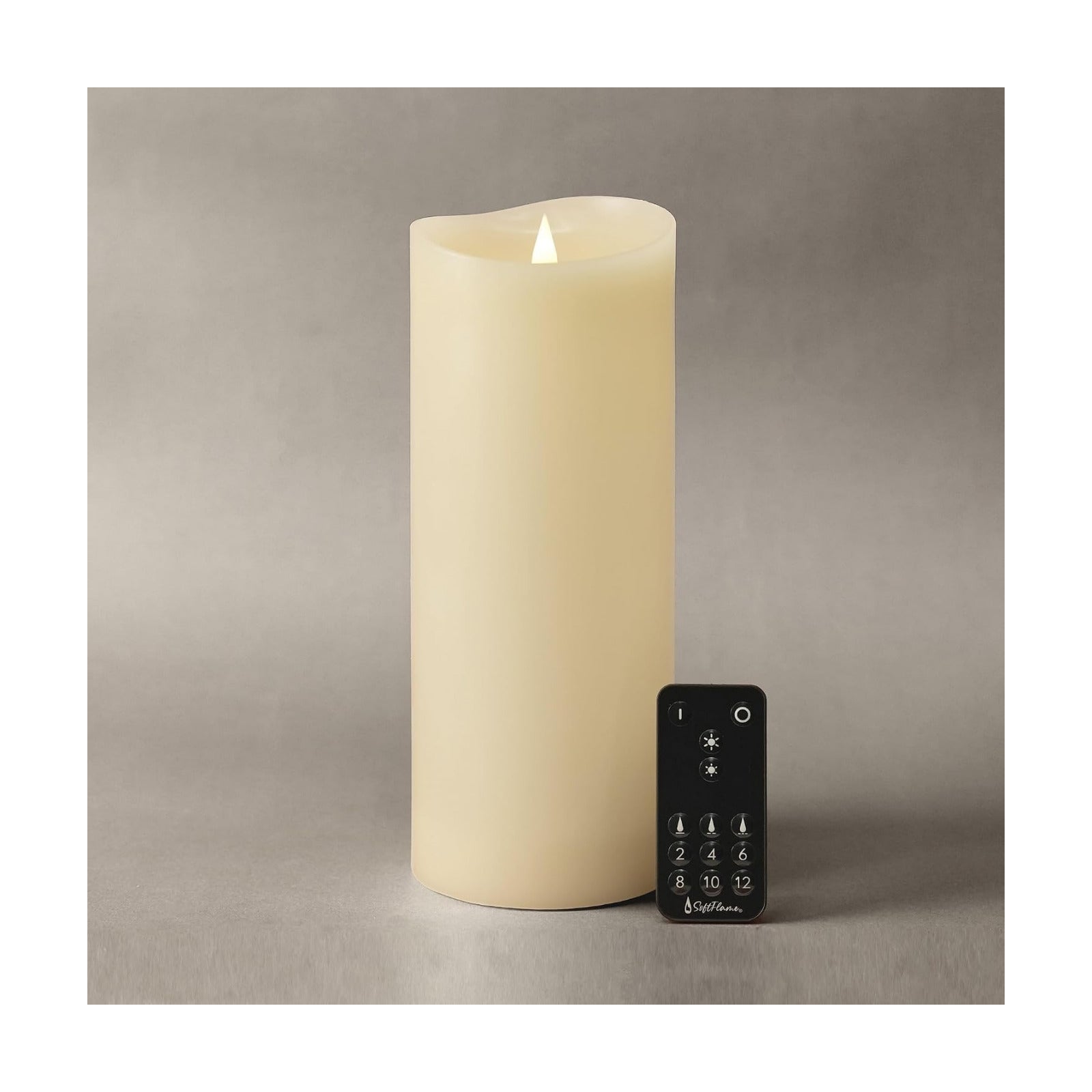 Flameless LED Candles with Remote Control, 4"x 10"Flickering 3D Moving Flame Battery Operated Candles in Real Wax Shell